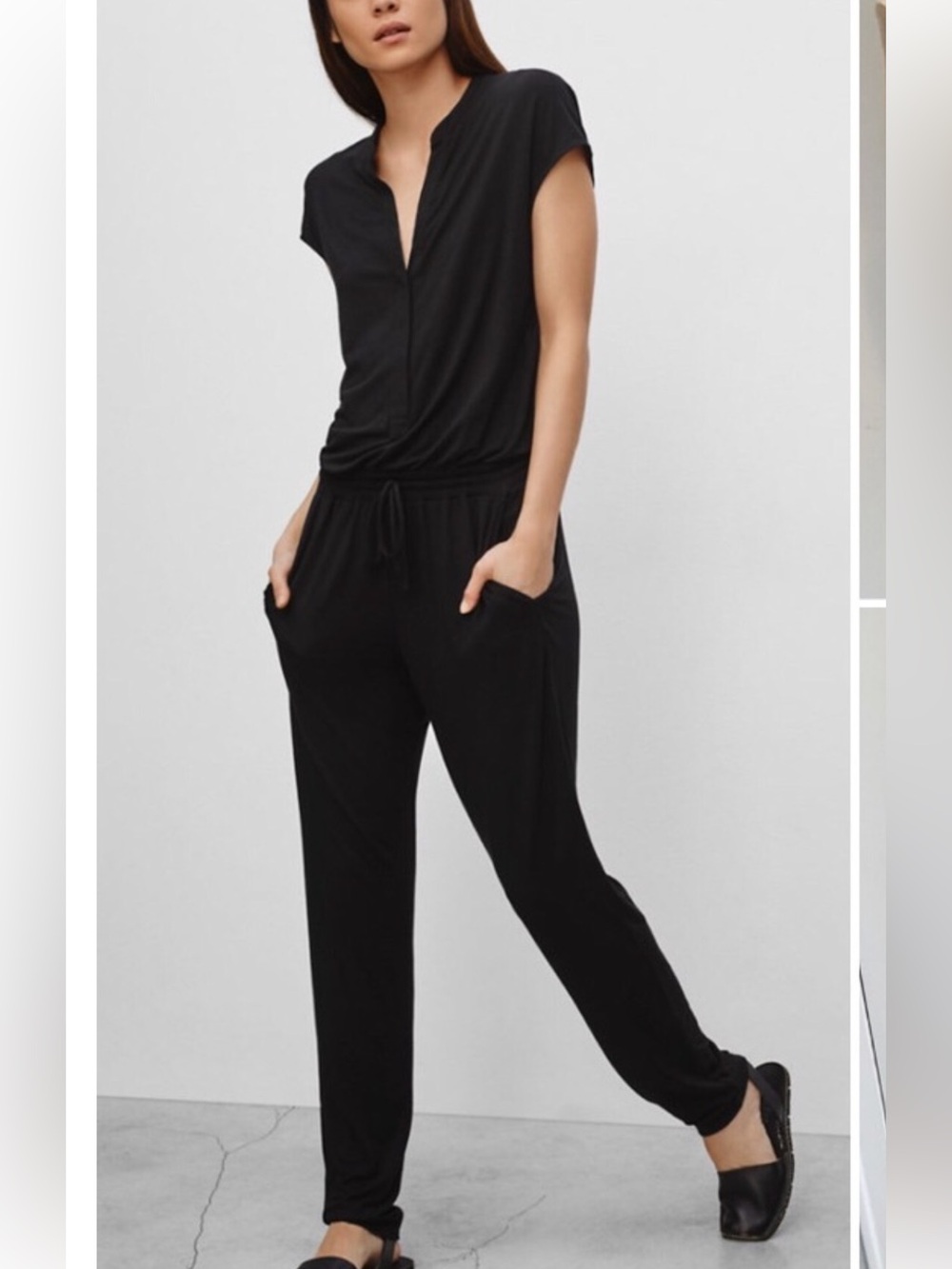 Babaton Black Short-Sleeve Donnie Jumpsuit Size XS